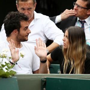 Amir Haddad et sa femme Lital en tribune lors des internationaux de tennis de Roland-Garros le 28 mai 2018. © Dominique Jacovides / Cyril Moreau / Bestimage