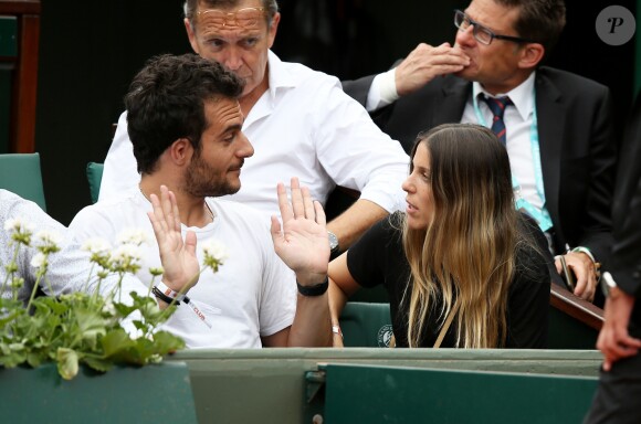 Amir Haddad et sa femme Lital en tribune lors des internationaux de tennis de Roland-Garros le 28 mai 2018. © Dominique Jacovides / Cyril Moreau / Bestimage