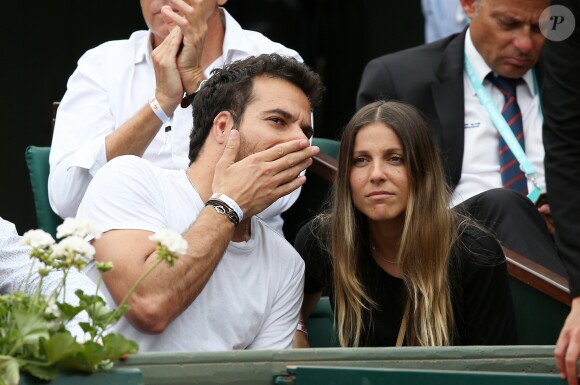Amir Haddad et sa femme Lital en tribune lors des internationaux de tennis de Roland-Garros le 28 mai 2018. © Dominique Jacovides / Cyril Moreau / Bestimage