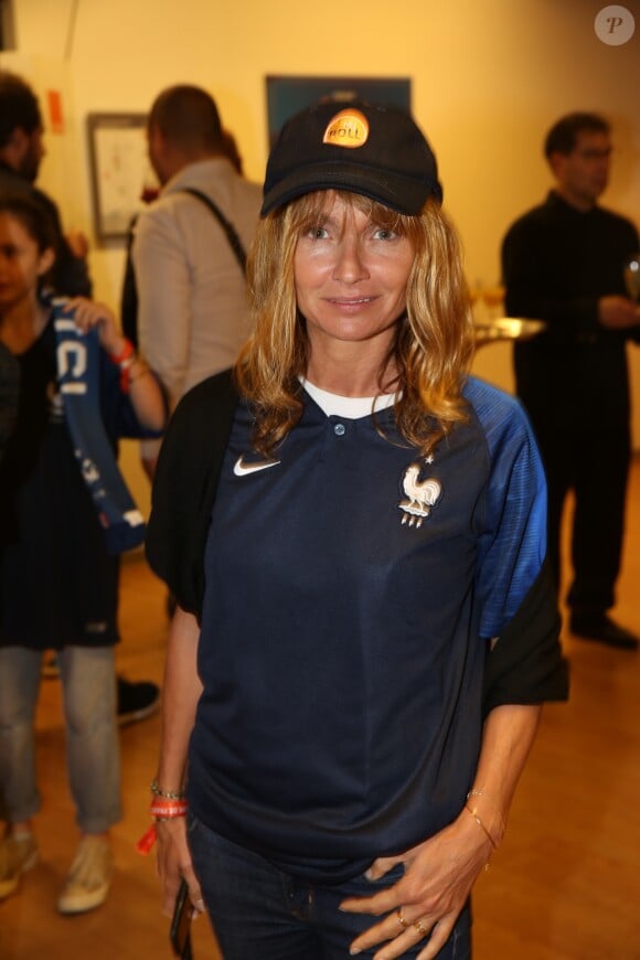 Exclusif - Axelle Laffont au match de football France-Irlande dans le salon Orange au Stade de France à St-Denis, France, le 28 mai 2018.
