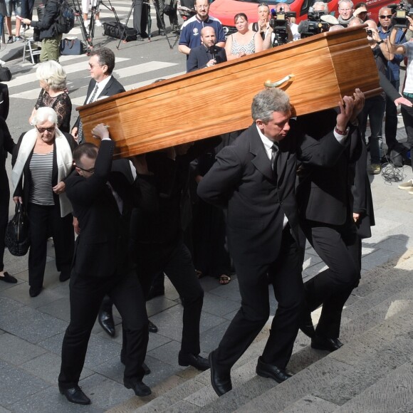 Françoise Bellemare et Line Renaud - Obsèques de Pierre Bellemare à l'église Saint-Roch de Paris, France, le 31 mai 2018.