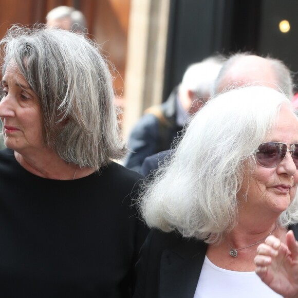 Françoise Bellemare et Roselyne Bracchi (femme de Pierre Bellemare) - Obsèques de Pierre Bellemare à l'église Saint-Roch de Paris, France, le 31 mai 2018.