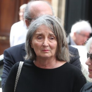 Françoise Bellemare et Roselyne Bracchi (femme de Pierre Bellemare) - Obsèques de Pierre Bellemare à l'église Saint-Roch de Paris, France, le 31 mai 2018.