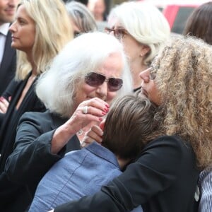 Roselyne Bracchi (femme de Pierre Bellemare) et sa fille Maria-Pia Bellemare - Obsèques de Pierre Bellemare à l'église Saint-Roch de Paris, France, le 31 mai 2018.