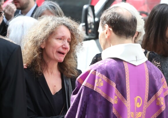 Maria-Pia Bellemare (Fille de P.Bellemare) - Obsèques de Pierre Bellemare à l'église Saint-Roch de Paris, France, le 31 mai 2018