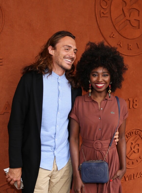 Inna Modja et son producteur Marco Conti Sikic - People au village lors des Internationaux de France de Tennis de Roland Garros à Paris le 1er juin 2018.