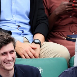 Jean-Baptiste Maunier et Ophélie Meunier - People dans les tribunes lors des Internationaux de France de Tennis de Roland-Garros à Paris le 1er juin 2018.