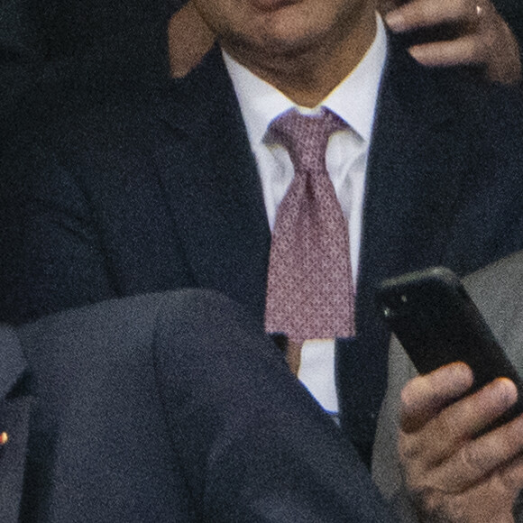 Le Président de la République Emmanuel Macron a été rejoint par sa femme la Première Dame Brigitte Macron (Trogneux) lors de la finale du Top 14 français entre Montpellier et Castres au Stade de France à Paris, le 2 juin 2018. © Pierre Perusseau/Bestimage