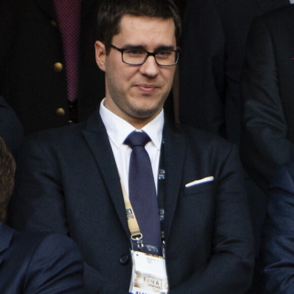 Le Président de la République Emmanuel Macron a été rejoint par sa femme la Première Dame Brigitte Macron (Trogneux) lors de la finale du Top 14 français entre Montpellier et Castres au Stade de France à Paris, le 2 juin 2018. © Pierre Perusseau/Bestimage