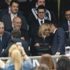 Le Président de la République Emmanuel Macron a été rejoint par sa femme la Première Dame Brigitte Macron (Trogneux) lors de la finale du Top 14 français entre Montpellier et Castres au Stade de France à Paris, le 2 juin 2018. © Pierre Perusseau/Bestimage