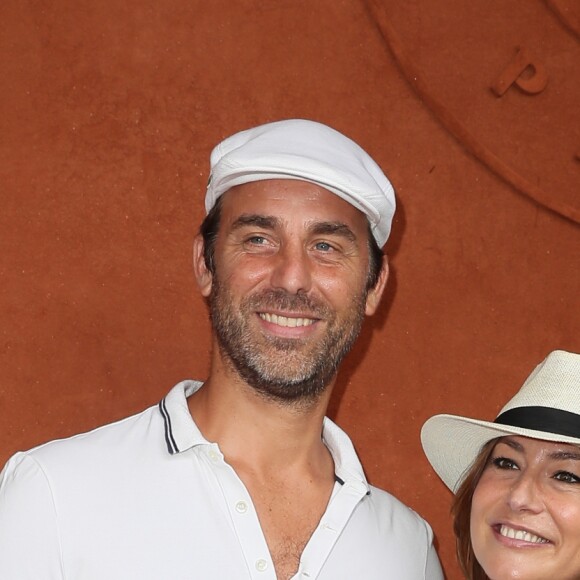 Shirley Bousquet, enceinte, et son compagnon Charles au village des Internationaux de France de Tennis de Roland-Garros à Paris le 3 juin 2018. © Dominique Jacovides-Cyril Moreau / Bestimage
