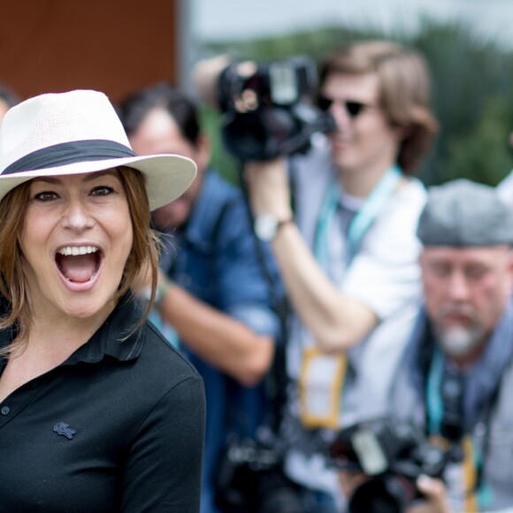 Shirley Bousquet, enceinte, au village des Internationaux de France de Tennis de Roland-Garros à Paris le 3 juin 2018. © Dominique Jacovides-Cyril Moreau / Bestimage