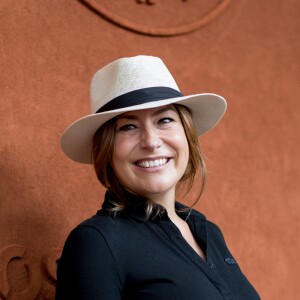 Shirley Bousquet, enceinte, au village des Internationaux de France de Tennis de Roland-Garros à Paris le 3 juin 2018. © Dominique Jacovides-Cyril Moreau / Bestimage