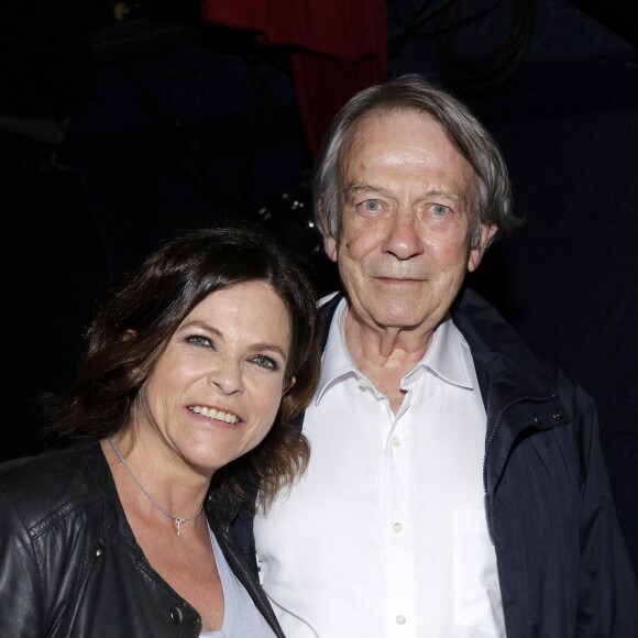 Exclusif - Charlotte Valandrey avec son père - People en backstage du concert de Charlotte Valandrey au bateau théâtre "Le Nez Rouge" à Paris le 1er juin 2018. © Cédric Perrin/Bestimage