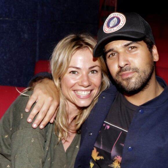 Exclusif - Maud Baecker et Samy Gharbi de la série (Demain nous appartient sur TF1) - People en backstage du concert de Charlotte Valandrey au bateau théâtre "Le Nez Rouge" à Paris le 1er juin 2018. © Cédric Perrin/Bestimage