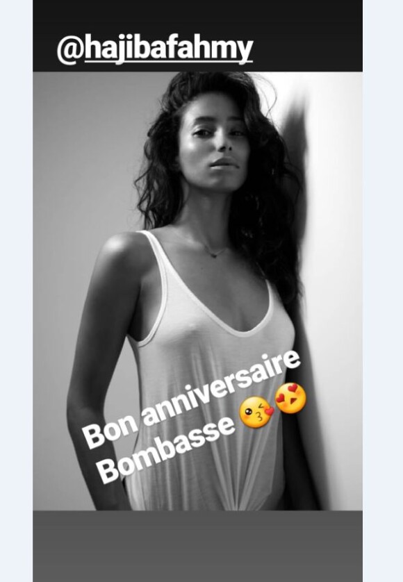 Camille Lacourt fête l'anniversaire d'Hajiba Fahmy sur Instagram le 4 juin 2018.