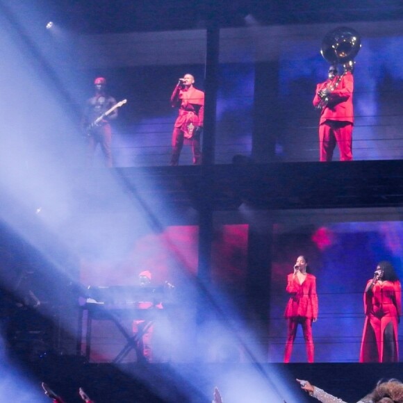 Beyoncé et JAY-Z donnent le coup d'envoi de la tournée "On The Run II" au Principality Stadium à Cardiff, le 6 juin 2018.