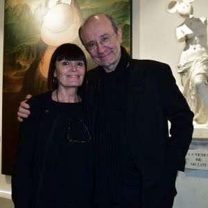 Exclusif - Philippe Geluck et sa femme Dany - Vernissage de l'exposition "L'Art et Le Chat" de Philippe Geluck au Musée en Herbe à Paris, le 10 février 2016. © Giancarlo Gorassini/Bestimage