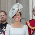 Catherine (Kate) Middleton, duchesse de Cambridge, la princesse Charlotte de Cambridge - Les membres de la famille royale britannique lors du rassemblement militaire "Trooping the Colour" (le "salut aux couleurs"), célébrant l'anniversaire officiel du souverain britannique. Cette parade a lieu à Horse Guards Parade, chaque année au cours du deuxième samedi du mois de juin. Londres, le 9 juin 2018.