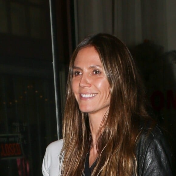 Exclusif - Heidi Klum fête son 45ème anniversaire avec son compagnon Tom Kaulitz et ses enfants Lou, Henry et Leni au restaurant Via Veneto à Santa Monica le 1er juin 2018.