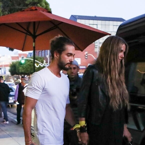 Exclusif - Heidi Klum fête son 45ème anniversaire avec son compagnon Tom Kaulitz et ses enfants Lou, Henry et Leni au restaurant Via Veneto à Santa Monica le 1er juin 2018.