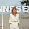 Ingrid Chauvin durant un photocall pour la 1ère édition du festival Canneseries, à Cannes, sur la plage du Gray d'Albion, le 9 avril 2018 . © Bruno Bebert / Bestimage
