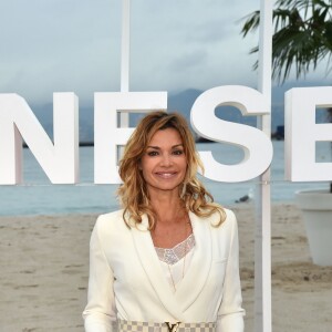 Ingrid Chauvin durant un photocall pour la 1ère édition du festival Canneseries, à Cannes, sur la plage du Gray d'Albion, le 9 avril 2018 . © Bruno Bebert / Bestimage