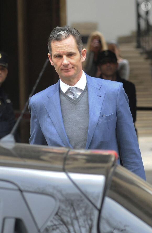 Iñaki Urdangarin, mari de l'infante Cristina d'Espagne, quittant le tribunal de Palma de Majorque le 23 février 2017.