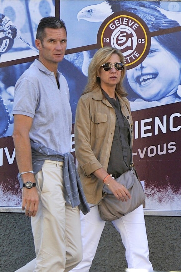 L'infante Cristina d'Espagne et son mari Inaki Urdangarin à Geneve en Suisse fin août-début septembre 2013.