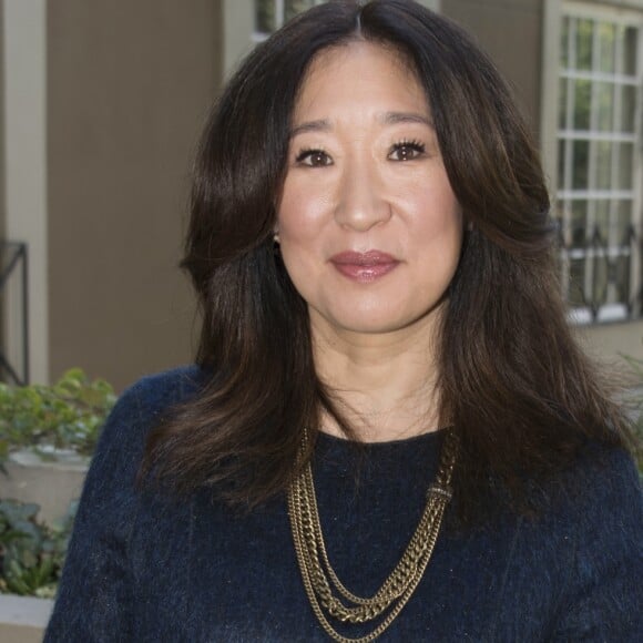 Sandra Oh lors de la conférence de presse de la série "Killing Eve" à l'hôtel Four Seasons de Los Angeles le 11 janvier 2018.