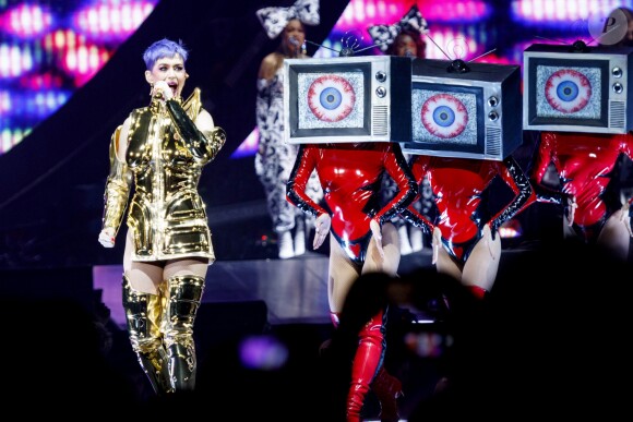 Katy Perry en concert à Lanxess Arena à Cologne, le 23 mai 2018.