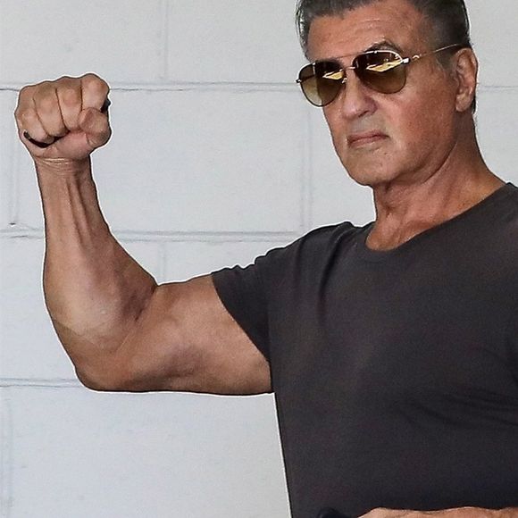 Exclusif - Sylvester Stallone tient à montrer qu'il est toujours en forme à 71 ans en allant s'entrainer dans une salle de gym de Beverly Hills le 27 mars 2018.