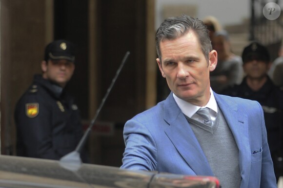 Iñaki Urdangarin, mari de l'infante Cristina d'Espagne, quittant le tribunal de Palma de Majorque le 23 février 2017.