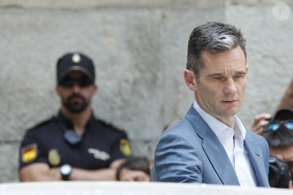 Inaki Urdangarin inculpé dans le procès "case Noos" arrive et quitte le tribunal de Palma de Majorque en Espagne le 13 juin 2018.