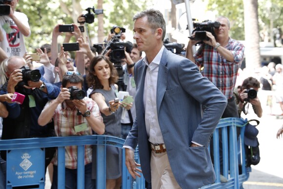 Inaki Urdangarin inculpé dans le procès "case Noos" arrive et quitte le tribunal de Palma de Majorque en Espagne le 13 juin 2018.