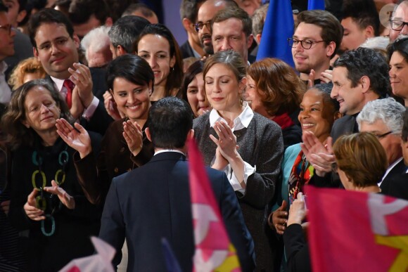 Gabrielle Guallar, la femme de Benoit Hamon, assiste au meeting de Bercy à l'AccorHotels Arena à Paris, France, le 19 mars 2017. © Lionel Urman/Bestimage