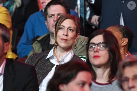 Gabrielle Guallar, la femme de Benoit Hamon, assiste au meeting de Bercy à l'AccorHotels Arena à Paris, France, le 19 mars 2017. © Lionel Urman/Bestimage