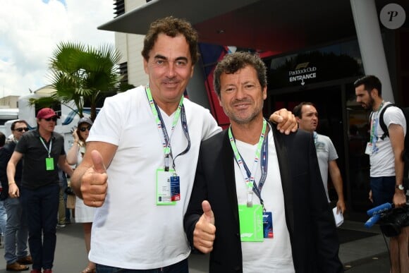 Les Chevaliers du Fiel Éric Carrière et Francis Ginibre durant le Grand Prix de France au Castellet le 24 juin 2018. © Bruno Bebert / Bestimage