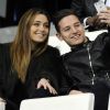 Charlotte Pirroni (Miss Côte d'Azur 2014) et 2ème Dauphine de l'élection Miss France 2015 avec son compagnon Florian Thauvin, joueur Marseillais - People dans les tribunes lors du match Marseille-PSG, PSG remporte le match 2 à 1, à Marseille le 7 février 2016. © Eric Etten/Bestimage