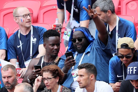 Black M (Alpha Diallo), Issa Doumbia lors de France-Argentine en 8e de finale de la Coupe du monde de football le 30 juin 2018 à Kazan en Russie. © Cyril Moreau/Bestimage