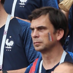 Eric Metzger et Axelle Laffont lors de France-Argentine en 8e de finale de la Coupe du monde de football le 30 juin 2018 à Kazan en Russie. © Cyril Moreau/Bestimage