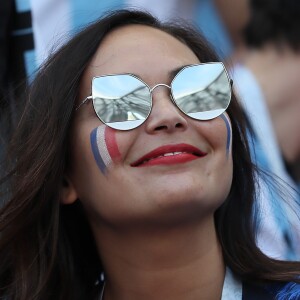 Valérie Bègue (Miss France 2008) lors de France-Argentine en 8e de finale de la Coupe du monde de football le 30 juin 2018 à Kazan en Russie. © Cyril Moreau/Bestimage