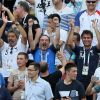 Michel Cymes, Bruno Solo, Jean-Roch, Fabrice Santoro lors de France-Argentine en 8e de finale de la Coupe du monde de football le 30 juin 2018 à Kazan en Russie. © Cyril Moreau/Bestimage
