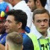 Lucas Hernandez et son père Jean-François Hernandez lors de France-Argentine en 8e de finale de la Coupe du monde de football le 30 juin 2018 à Kazan en Russie. © Cyril Moreau/Bestimage