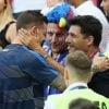 Lucas Hernandez et son père Jean-François Hernandez lors de France-Argentine en 8e de finale de la Coupe du monde de football le 30 juin 2018 à Kazan en Russie. © Cyril Moreau/Bestimage