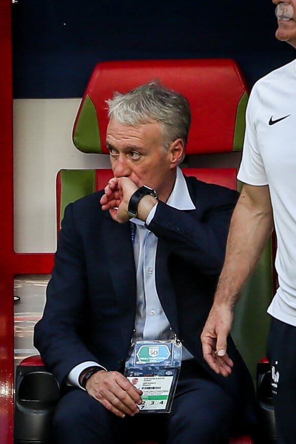 Didier Deschamps lors de France-Argentine en 8e de finale de la Coupe du monde de football le 30 juin 2018 à Kazan en Russie. © Cyril Moreau/Bestimage