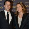 Julian Bugier et sa femme Claire Fournier lors de la soirée "L'homme de l'année GQ 2014" au Musée d'Orsay, à Paris le 19 novembre 2014.