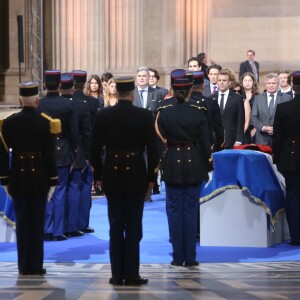 Le président de la République française Emmanuel Macron et sa femme la première dame Brigitte Macron - Cérémonie d'entrée de Simone Veil et de son époux Antoine Veil au Panthéon à Paris le 1er juillet 2018 © Hamilton / Pool / Bestimage