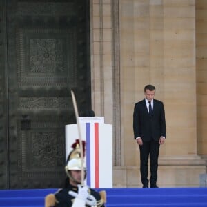 Emmanuel Macron, président de la République - Cérémonie d'entrée de Simone Veil et de son époux Antoine Veil au Panthéon à Paris le 1er juillet 2018 © Hamilton / Pool / Bestimage