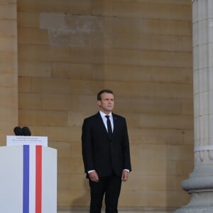 Emmanuel Macron, président de la République - Cérémonie d'entrée de Simone Veil et de son époux Antoine Veil au Panthéon à Paris le 1er juillet 2018 © Hamilton / Pool / Bestimage